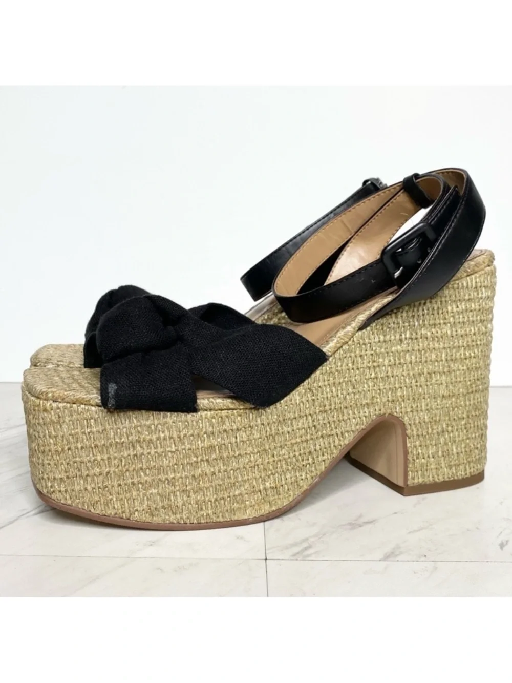 Sam Edelman Theresa Espadrille Platform Square Toe Heeled Sandal 9 1/2 M